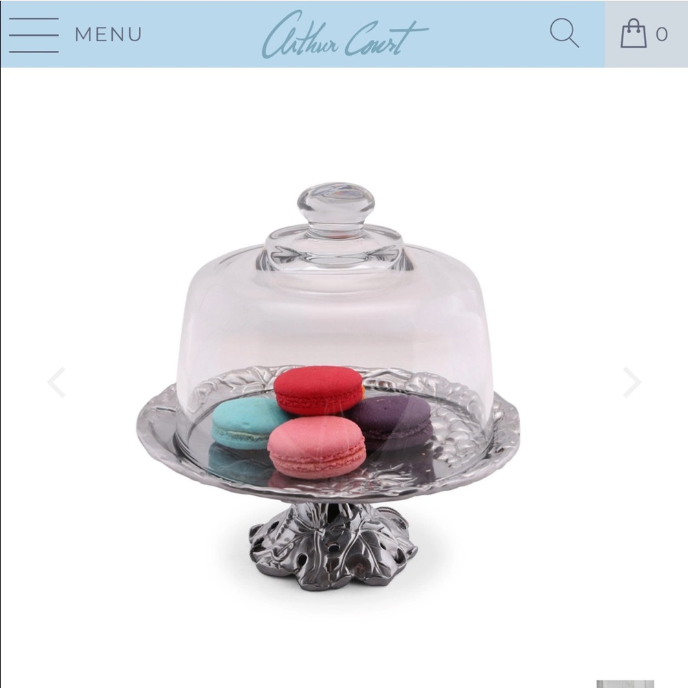 Arthur Court grape plate with glass dome